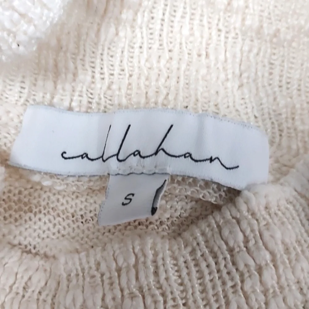Anthropologie Callahan Acadia Knit Boho Dress Mock Neck Cream Size Small